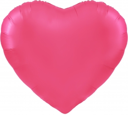 Шар Сердце Розовый, Сатин (в упаковке)