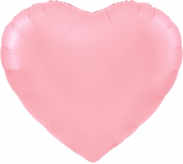 Шар Сердце Светло-розовый, Сатин (в упаковке)