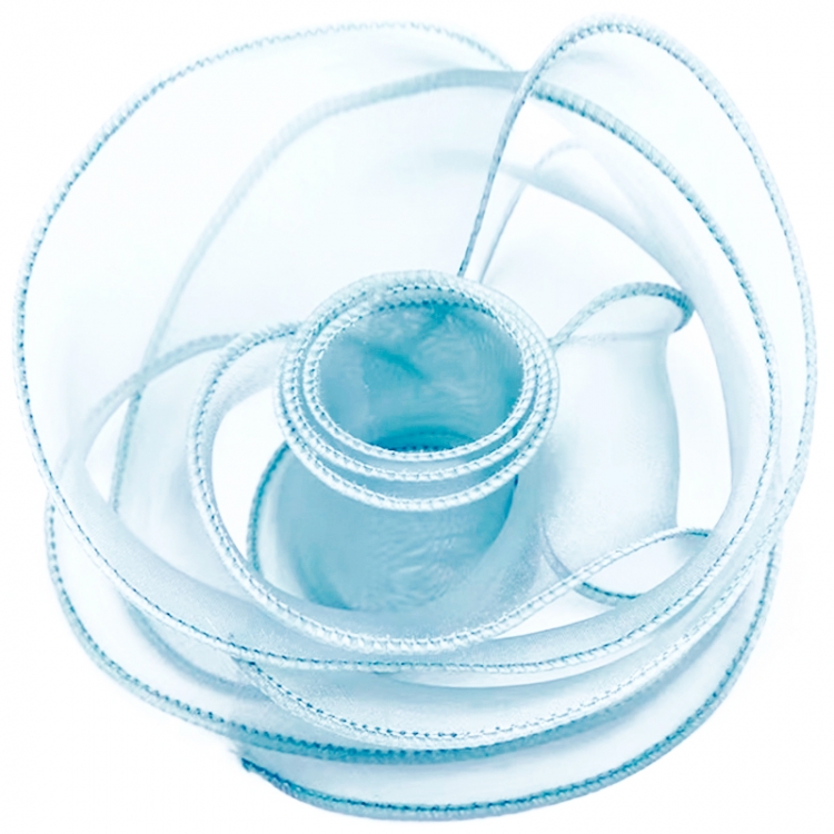 Лента Органза с леской, Голубая