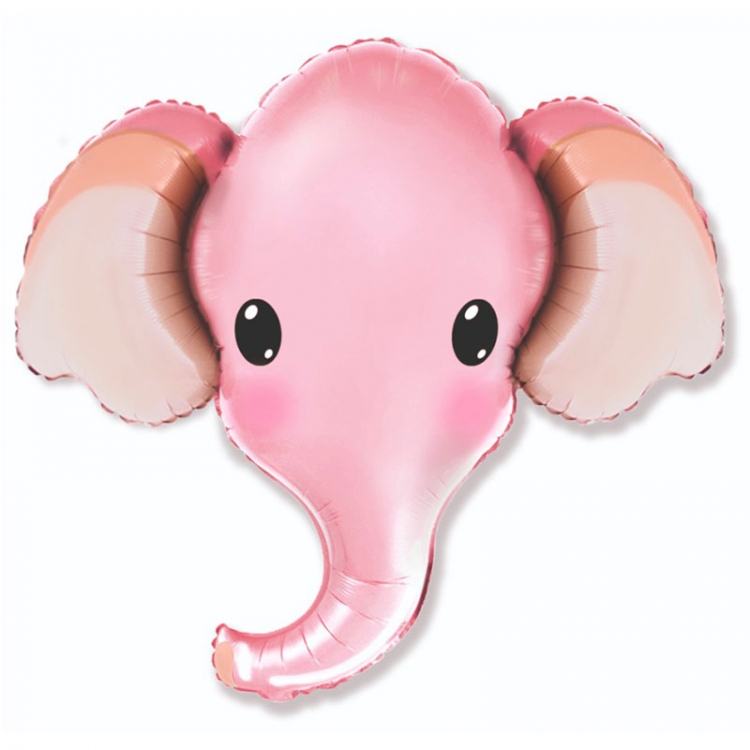 Шар Мини-фигура, Слоник розовый голова (в упаковке)
