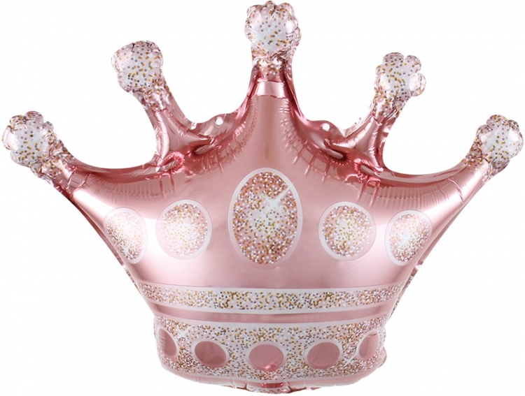 Шар Мини-фигура, Корона, Розовое Золото (в упаковке)