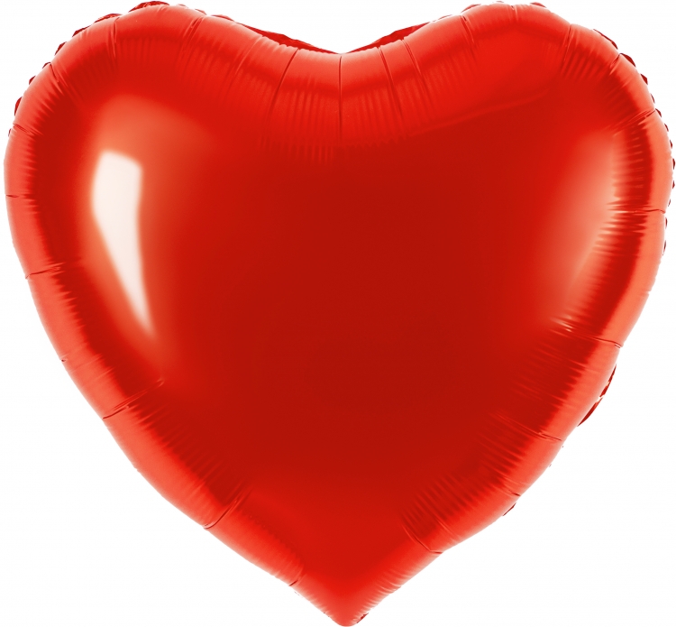 Шар Сердце Красный, Металлик (в упаковке)