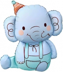 Шар Фигура Слоник в колпачке, Голубой (в упаковке)